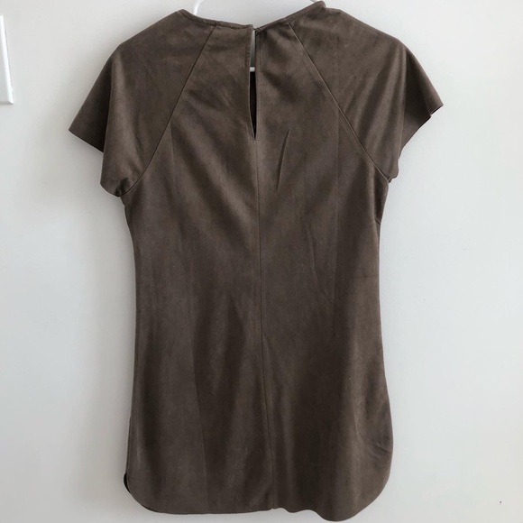 Taupe Suede Mini Dress - Picture 3 of 3